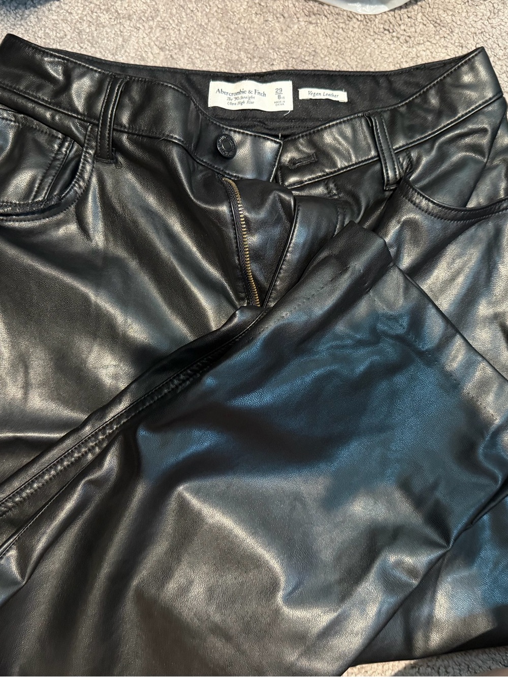 Abercrombie & Fitch Black Vegan Leather Pants